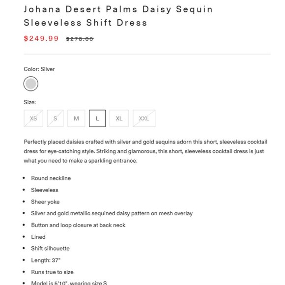 Trina Turk - Johana Desert Palms Daisy Sequin Sleeveless Shift Dress- MWT - Picture 5 of 5